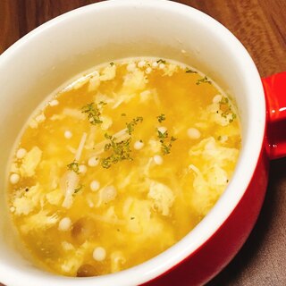 きのこたっぷり☆ふわふわ卵スープ